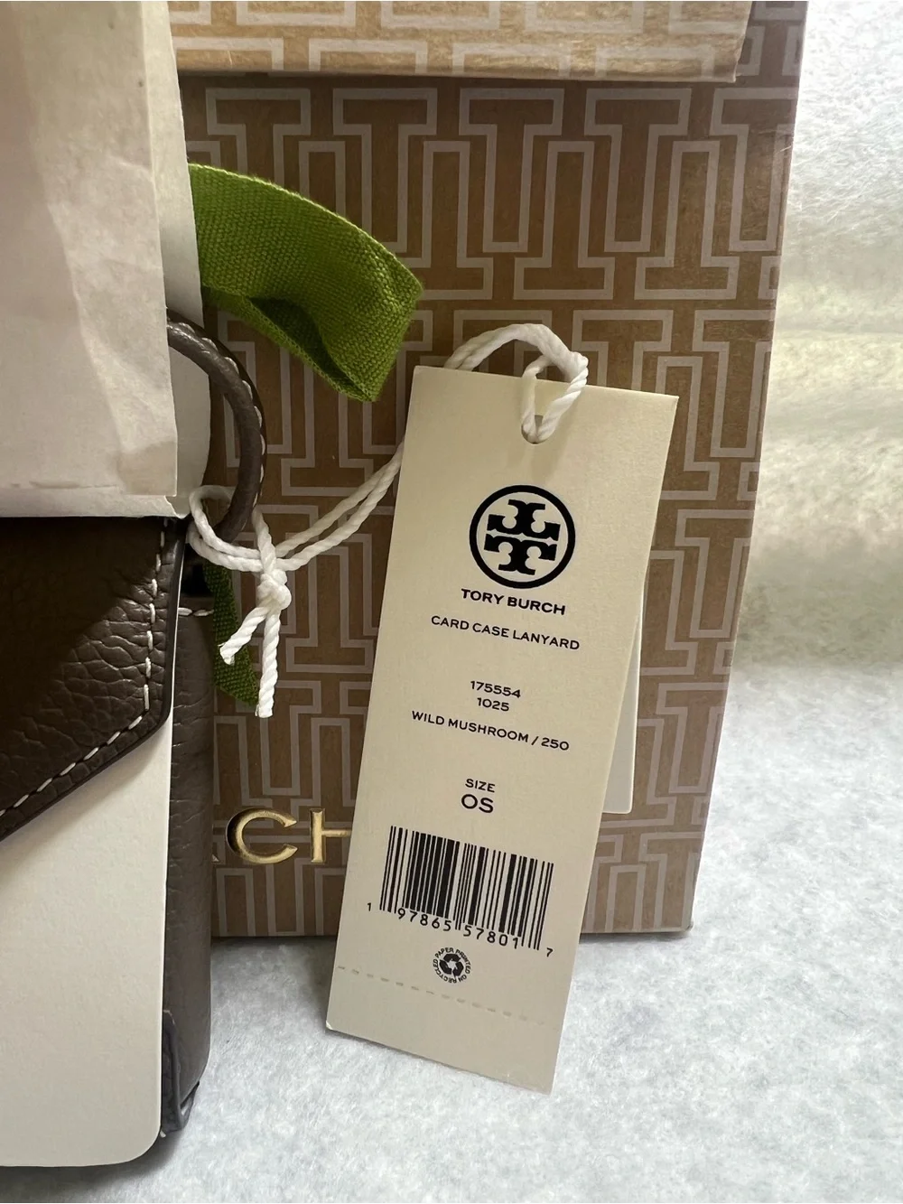 Tory Burch Brown Leather Card Case Lanyard NWT